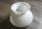 Vintage Hobnail Fenton Milk Glass Hurricane Lamp Replacement Parlor Shade 6 3/4"