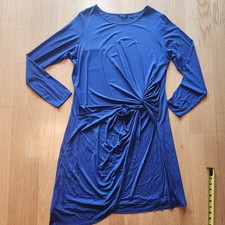 H by Halston Blue Faux Wrap Dress 18W Cottagecore Career Work