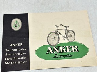 Fahrrad Prospekt Anker Markenräder 50er Jahre
