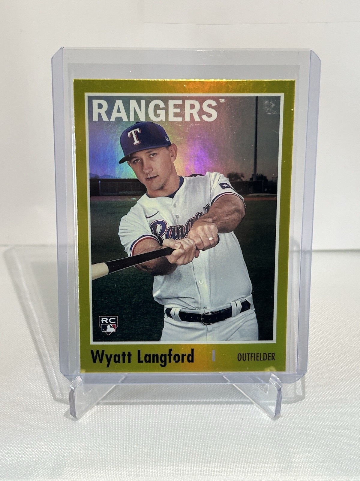 Wyatt Langford Rookie Yellow Foilboard RC #199 - 2024 Topps Archives Rangers