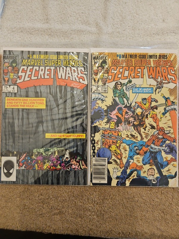 Lot Of 6 Marvel Super Heroes Secret Wars Comics (Marvel Comics 1984)