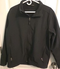 Port Authority Men Rain Jacket Core Soft Shell Full Zip SZ L Black Cc-7
