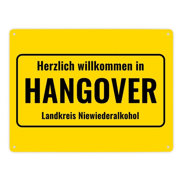 Metallschild XXL In 28X38 Cm Mit Alkohol-Spruch Herzlich Willkommen In-image