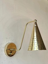 Mid-Century Modern One Light Brass Wall Sconce Stilnovo Style Wall Lamp
