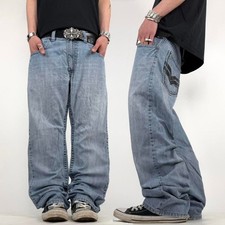 Vintage y2k embroidered grunge baggy wide leg faded archive jeans