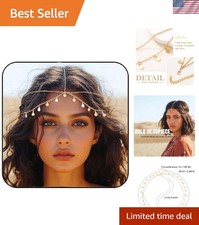 Boho Gold Headpiece Sequin Head Chain for Women