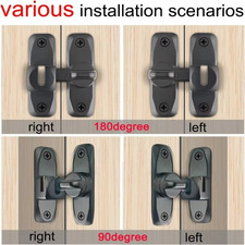 Black Anti Theft Zinc Alloy Sliding Door Bolt Security Latch Home Door Lock