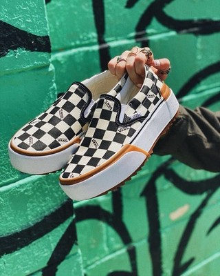 VANS Era Stacked Checkerboard Platform Slip On Shoes Women s Size 9.5 Brand New