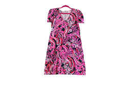 Lilly Pulitzer Aleece Short-Sleeve Dress - Low Tide Navy Flirty Fins and Feather