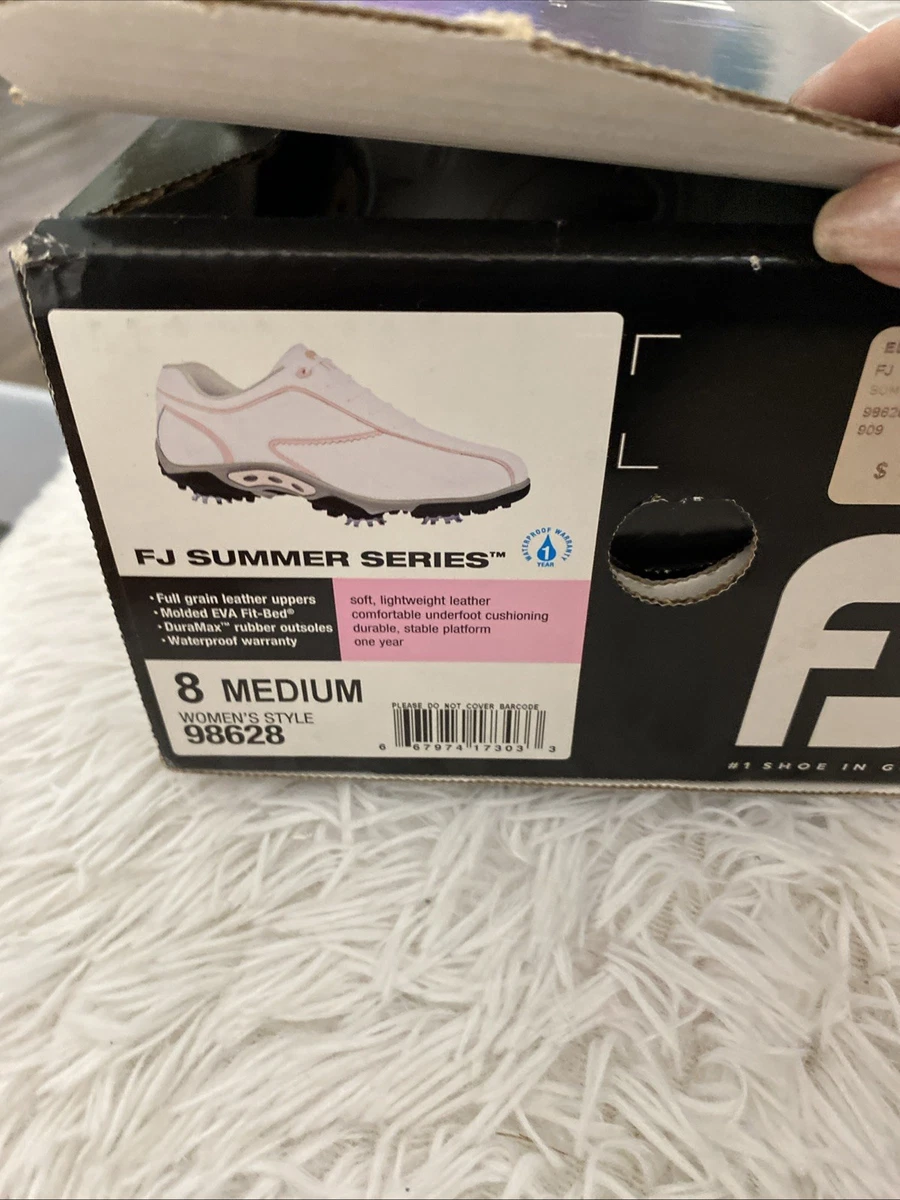 FootJoy Women's Golf Shoes 8M 98628 White And Pink FJ summer