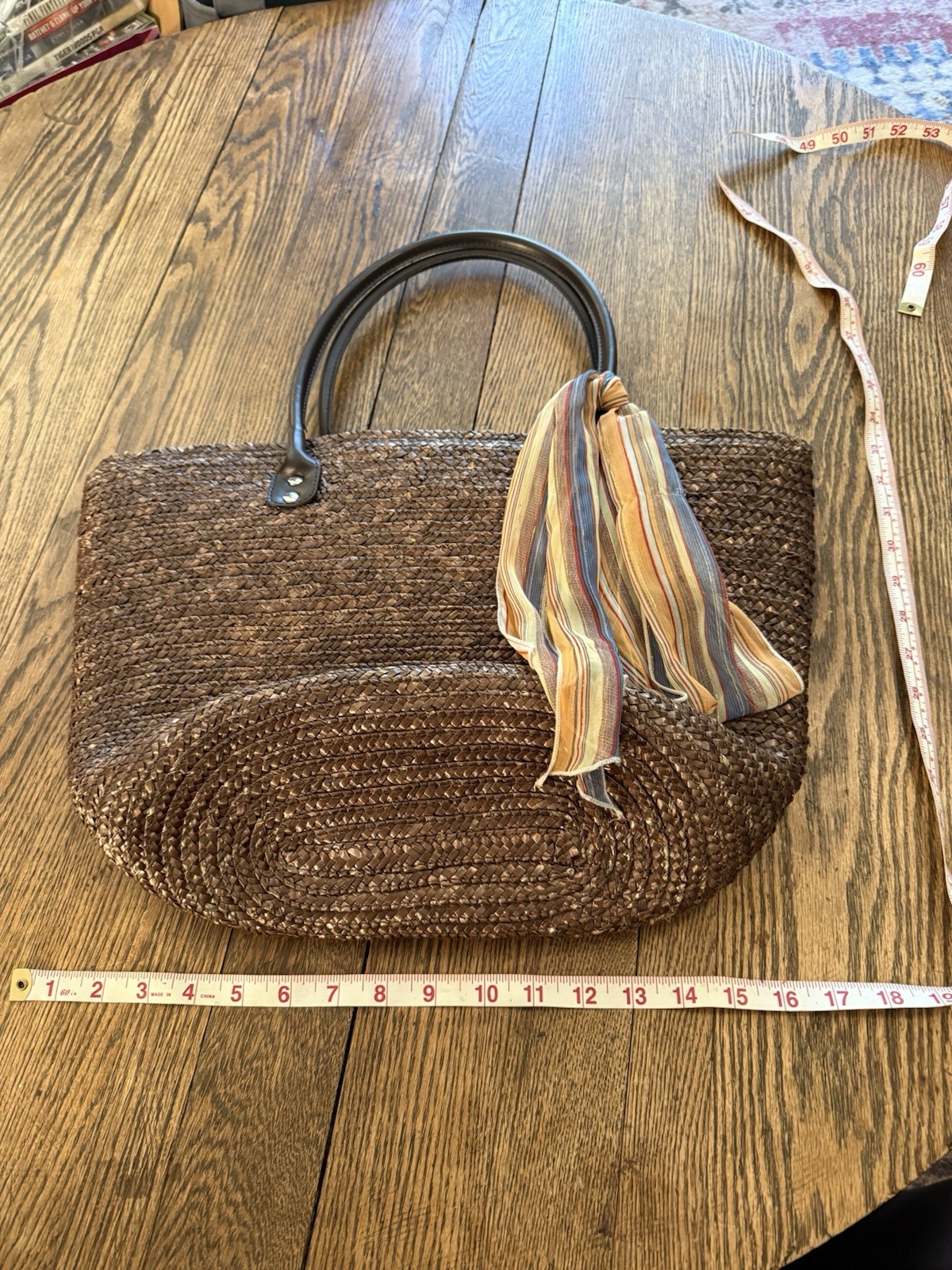 Brown Straw Handbag - image 1