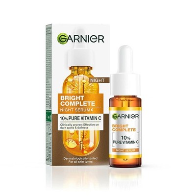 Garnier Bright Complete Night Vitamin C Serum 15ml Skin Care Free Shipping