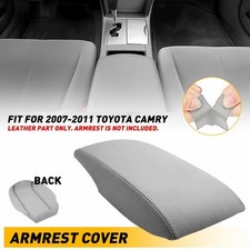 For Toyota Camry 2007-2011 Gray Leather Console Lid Armrest Cover Skin Replace A For Toyota Camry 2007-2011 Gray Leather Console Lid Armrest Cover Skin Replace A