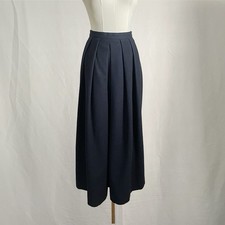 Vintage Navy Blue 100 Wool Midi Skirt Size 6 Cottagecore Preppy Academia 80s