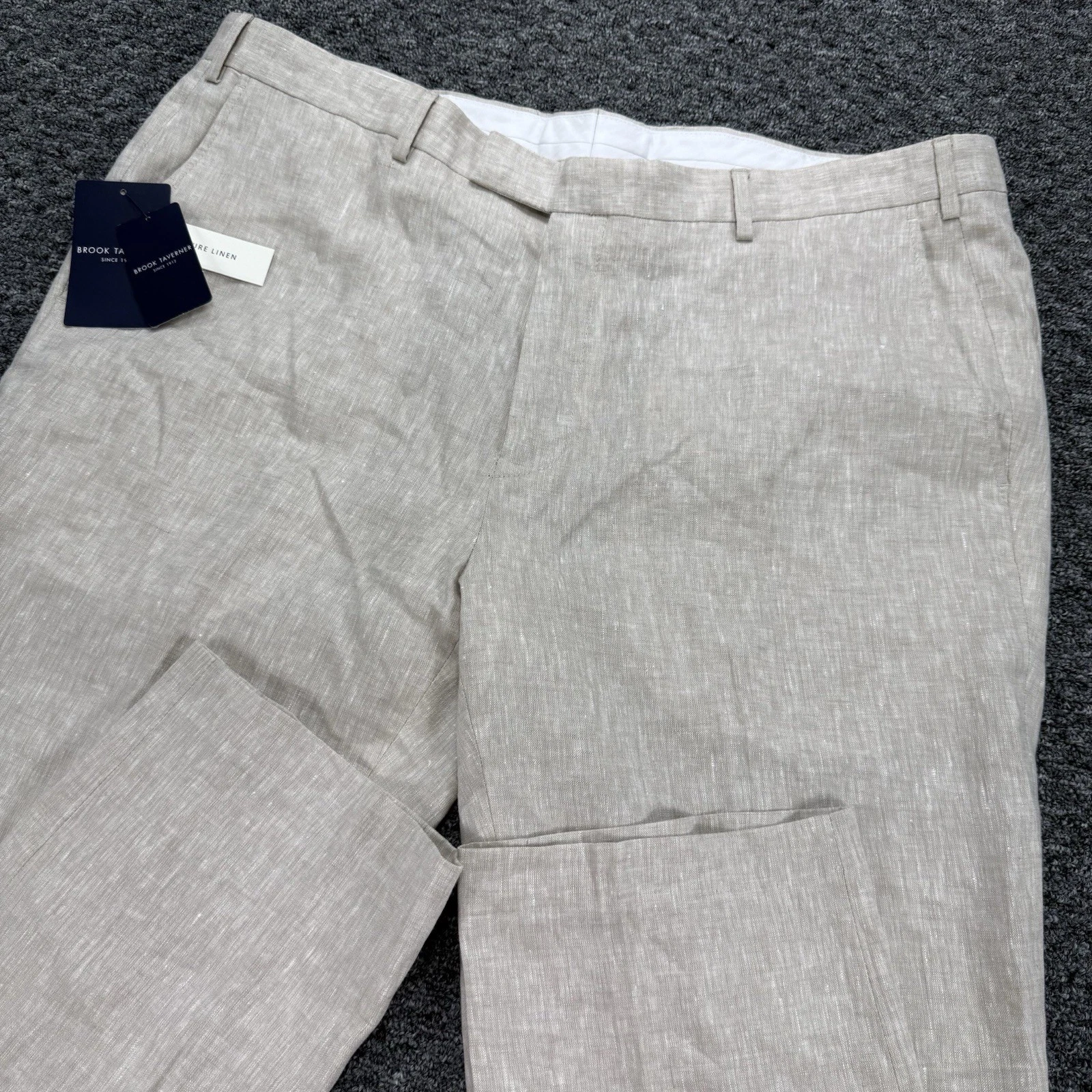 Brook Taverner Pants Mens 40x34 Biege 100% Linen Eastwood Suit Trousers NWT
Opens in a new window or