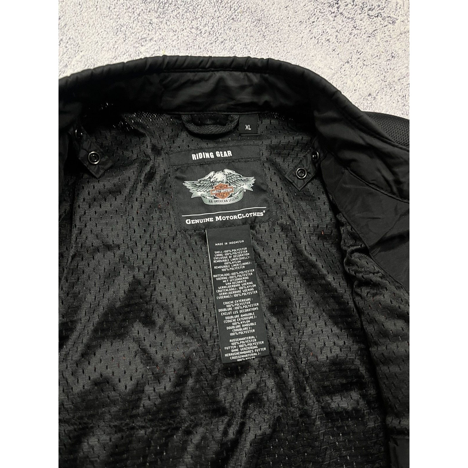 Flames Harley Davidson Biker Motorcycle Jacket Big Logo Rare image 9