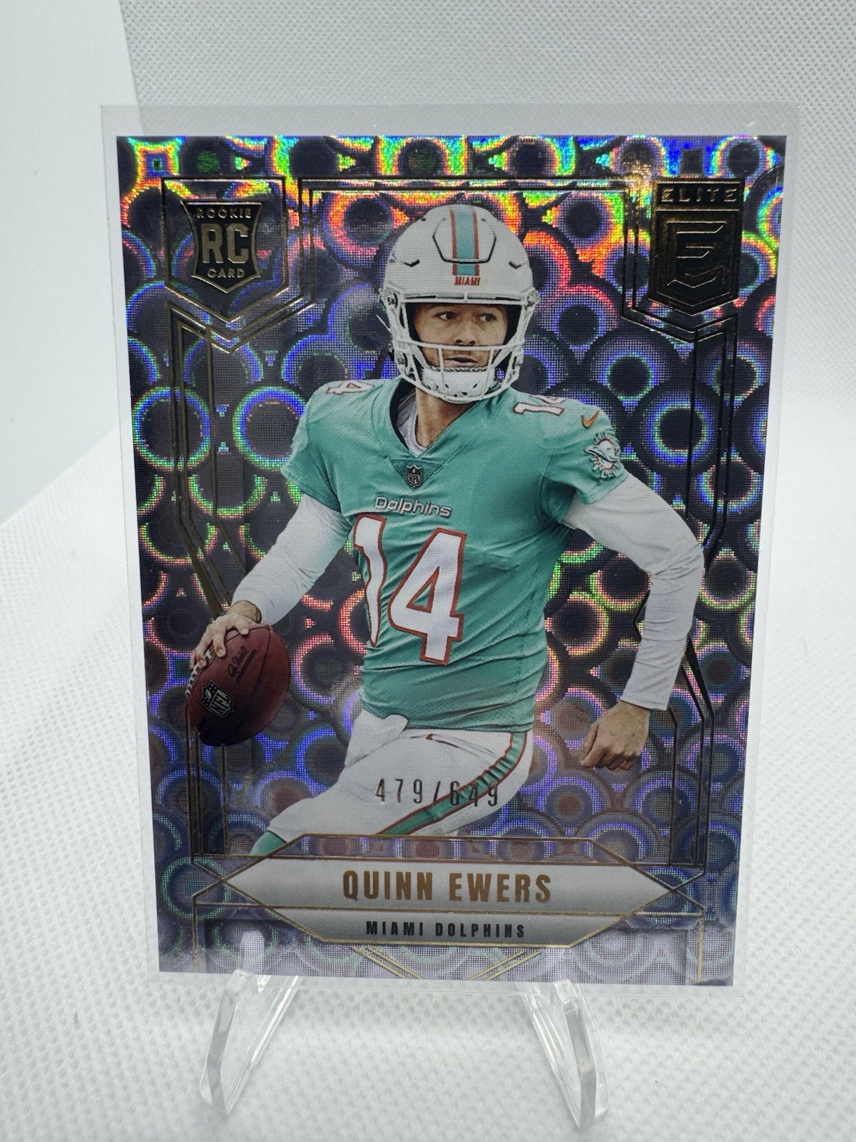 2025 Panini Donruss Elite - Rookies Quinn Ewers #116 Lavender Pyramids /649 (RC)