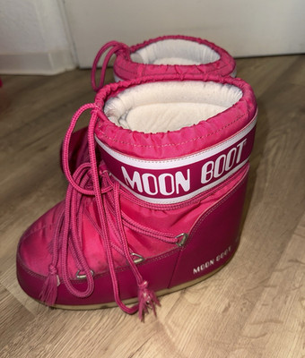 Moon Boot Damen Schneeschuhwanderschuhe Pink Weiß Textil Kunststoff Schnürung