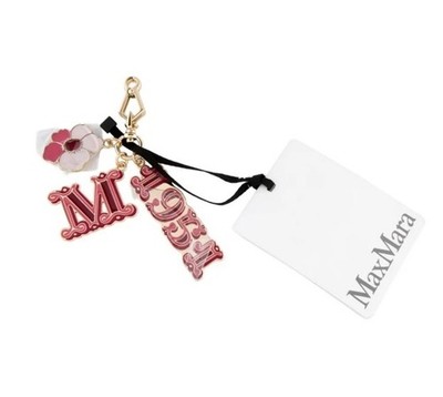 Max Mara Enamel M 1951 Key Chain Bag Charm Gold Tone New With Tags