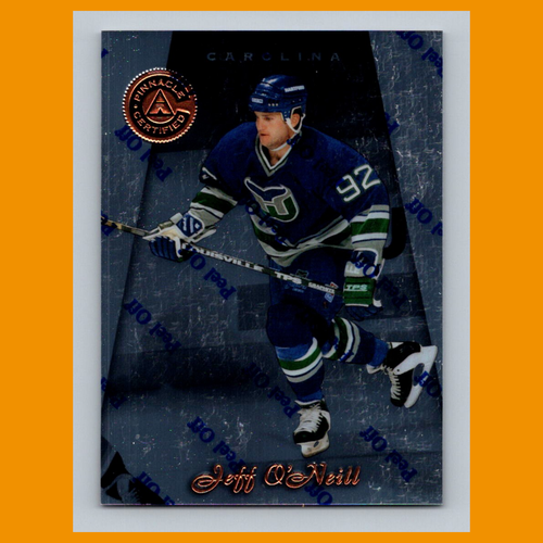 Tarjeta de hockey Jeff ONeill #128 1997 certificada Pinnacle Carolina Hurricanes NHL CASI NUEVA - Imagen 1 de 3