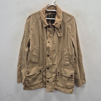 Barbour Ashby Casual Stone Beige Lighweight Country Canvas Coat Jacket Size L