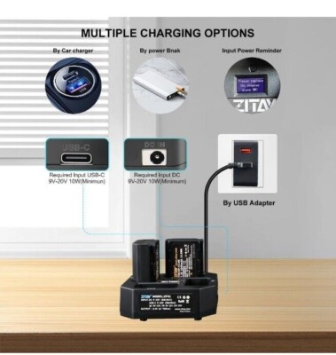 ZITAY 4-Channel Fast Smart Charger Station Kit ZF41 With Batteries 