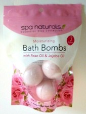 Spa Naturals Luxury Collection Bath Bombs 3-pack Fizzies ROSE OIL  JOJOBA OIL