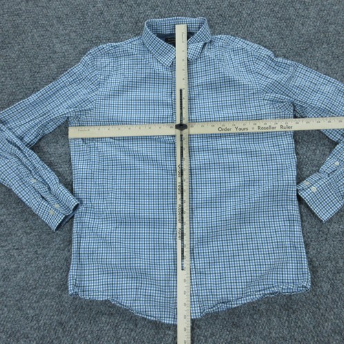 Banana Republic Hemd Herren Medium weiß blau schwarz kariert Langarm Knopfleiste - Bild 8 von 20