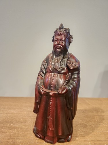 Vintage Plastic Chineese God Figurine 8" Tall