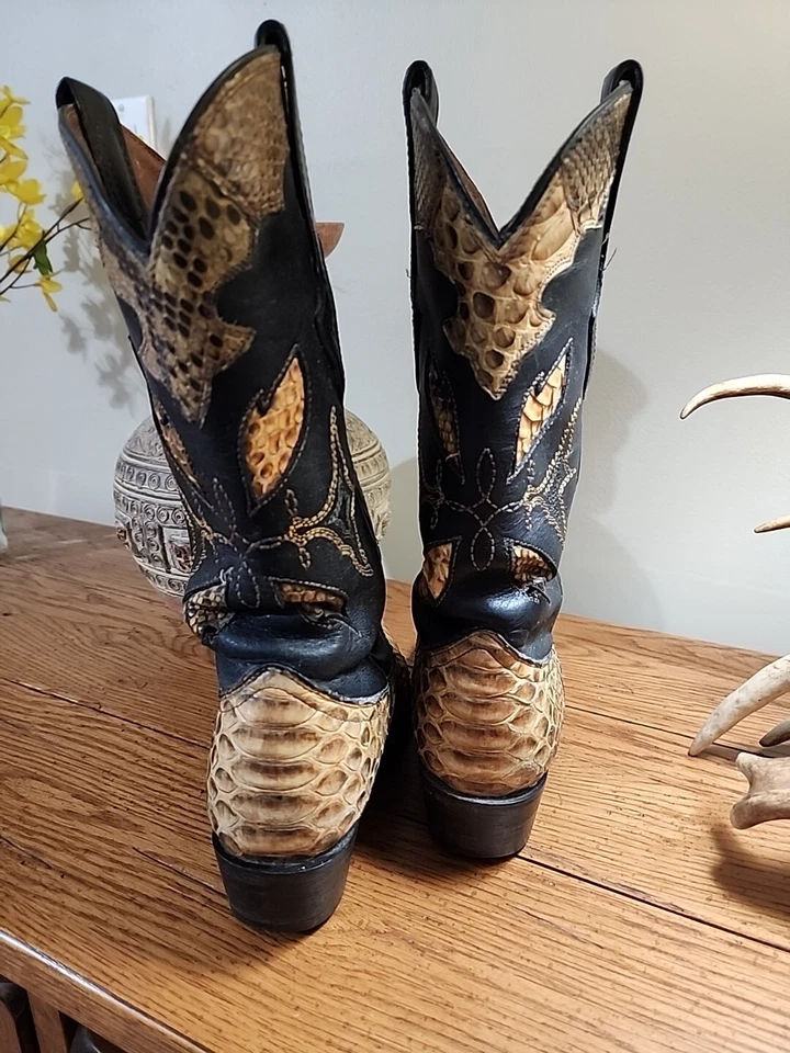 Resistol Ranch Lucchese Ladies Python Snake Skin Leather Boots Size 6.5 R *Read - Image 3 of 4