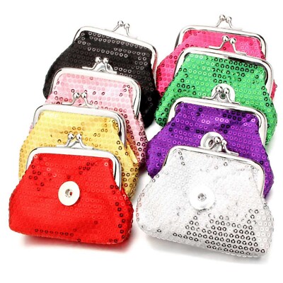 Snap Jewelry Coin Purse Sequin Wallet Fits 18MM 20MM Ginger Charm Buttons