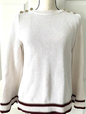 Loft Bell Sleeve button detail sweater ivory size M