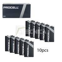 10 Batterie Alcaline 9V Duracell Procell 6LR61 Industrial Trasistor Professional