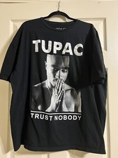 Tupac 2Pac Trust Nobody T-Shirt Men's Short Sleeve Graphic Black-Size 3XL