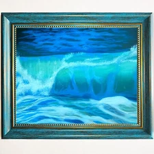 Wave Oil Painting Ocean Original Art Seascape Wall Art Painting Artwork 16 by 20