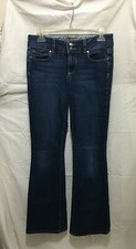 Paige HH Boot Jeans 27 Blue Dark Wash Denim Stretch Zip Fly Boot Cut "HB077"