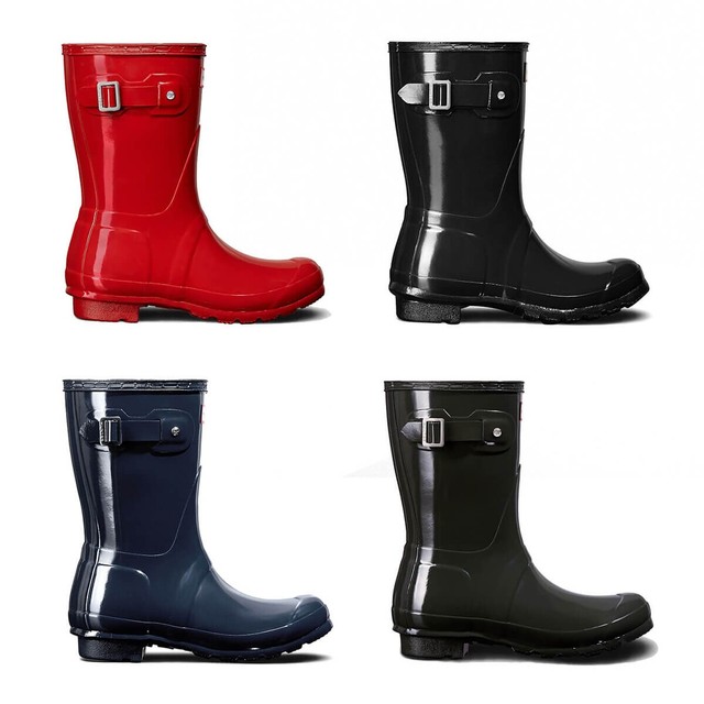 hunter short gloss rain boots sale