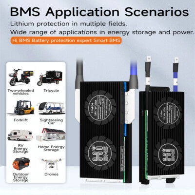 BMS 14S 48V 30A-100A Li-ion 3.7V Battery Smart BMS w/ Balance + Bluetooth Module