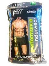 Men Leo Poldo Boxer Brief Climalite Performance Underwear 3-Pack