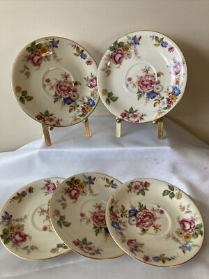 VINTAGE ROSENTHAL THE SUNRAY 5 SAUCERS 6  INCHES DIAMETER EXCELLENT CONDITION