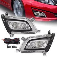 Pair Halogen Fog Lights W/bezel Chrome Trim For Kia Optima 2014 2015 RH & LH