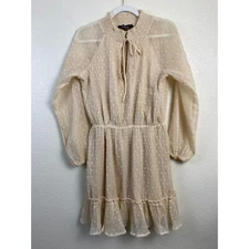 Lulus Womens Mini Dress size Small Cream No Ordinary Love Event party Fairycore