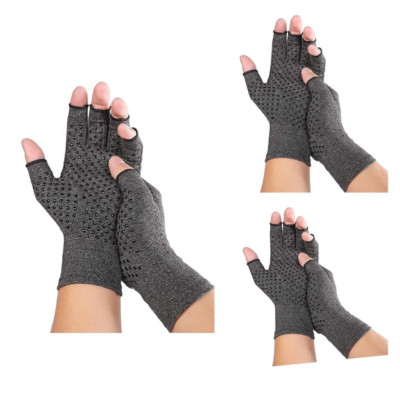 3 Paar Kompressionshandschuhe Unterstützung bei Arthritis Schmerzlinderung mit Silikonpunkten