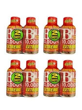 4 Packs Stacker 2 B12 Energy Shot 10,000% Extreme Acai Pomegranate 2 oz.  NEW 