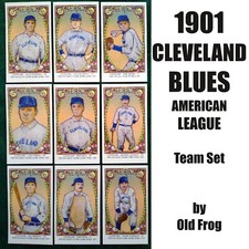 OLD FROG 1901 Cleveland Blues AMERICAN LEAGUE TEAM SET 9 baseball card LaChance