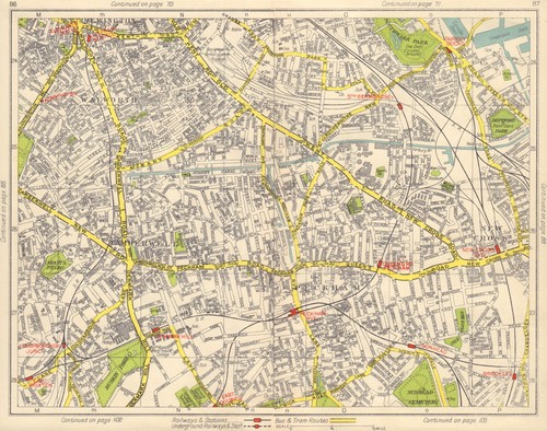 S LONDON. Walworth Camberwell Peckham Walworth Bermondsey Denmark Hill 1948 map