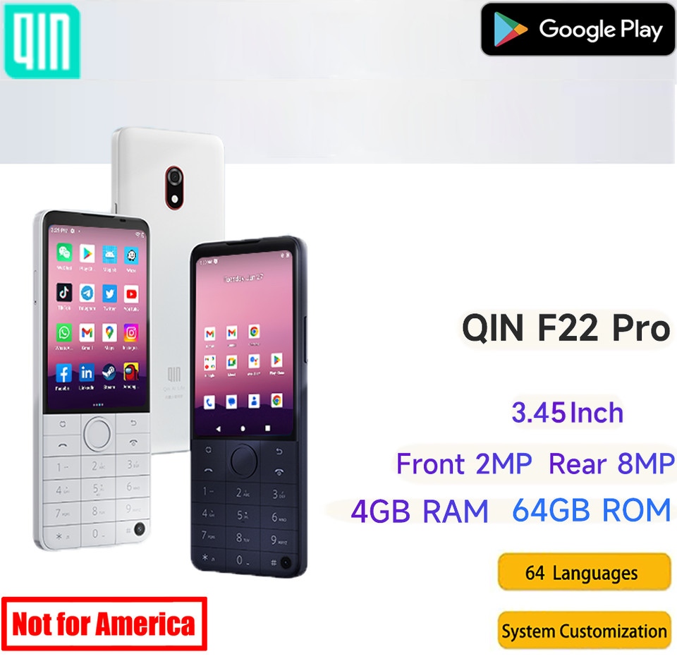 Qin F22 Pro 4G Móvil 4GB+64GB Pantalla Táctil Botón Móvil WIFI GPS Bluetooth