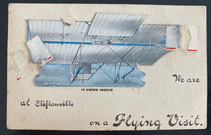 1914 Margate England Early Aviation Mechanical Postcard cover To London