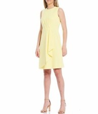 NEW Calvin Klein NWT Stunning Yellow Popcorn Fit & Flare Dress size 10