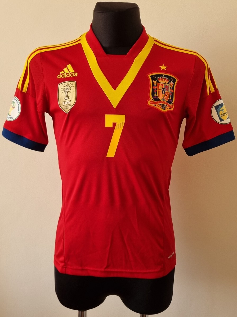 Spain 2013 - 2014 Home football Adidas shirt #7 David Villa size